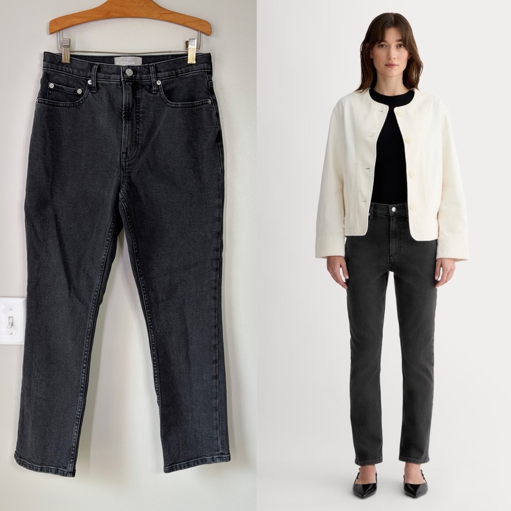 Everlane The Original Cheeky Jean in Washed Black Minimalist Classic